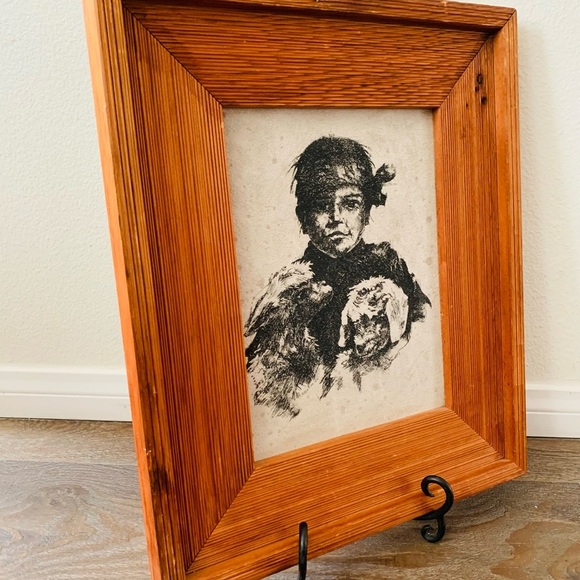 Vintage  Framed Hand Painted Sioux Picture Native American 15/18 Inch - Picture 14 of 15